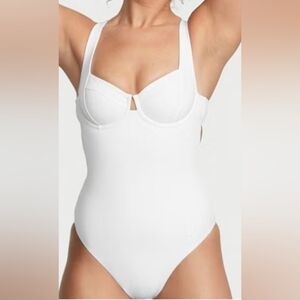 M XXL VS Swim Full Coverage One Piece Swimsuit White